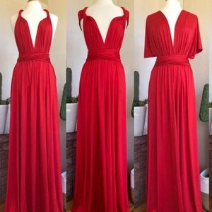 RED CONVERTIBLE MULTIWAY DRESS